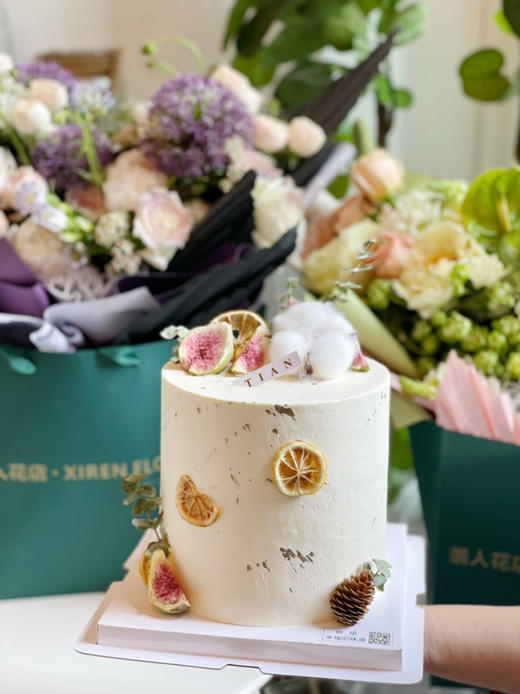 6寸15厘米超高。森系棉花主题蛋糕 商品图8