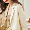 剩S/M/XL 休闲宽松裁剪七分袖2022夏季新款针织肌理设计女式西服 商品缩略图4