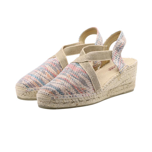 西班牙原产手工制作时尚轻便超舒适女款草编鞋 301S-粉蓝色 商品图3