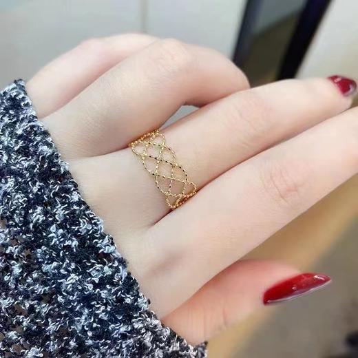 中国黄金18K金编制网纹戒指 商品图2