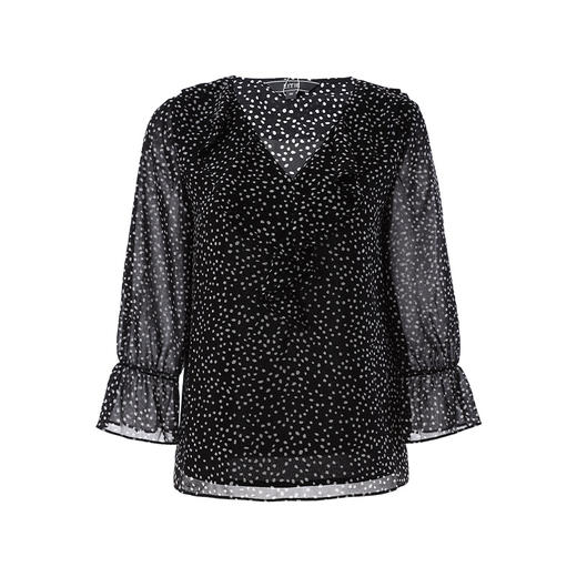 EITIE爱特爱夏季新款V领波点长袖衬衣宽松小上衣6613309 商品图5