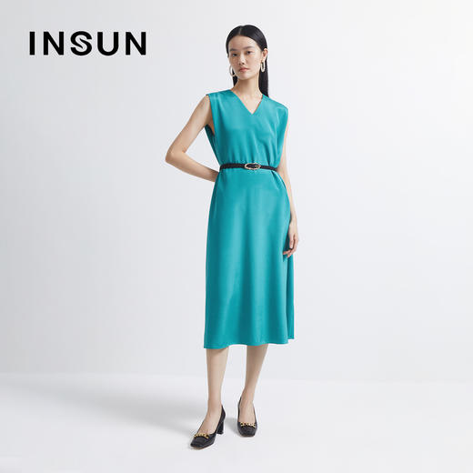 INSUN恩裳2022夏季新款桑蚕丝时尚气质显瘦连衣裙9C32205220 商品图0