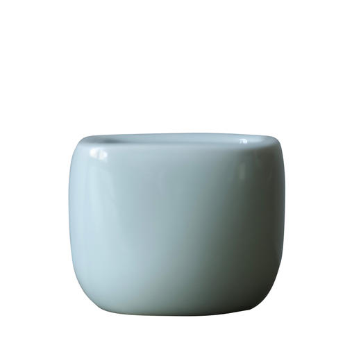 茶香记 龙泉玉白釉方圆杯60ml陶瓷茶杯主人杯手工创意别致素净 商品图4