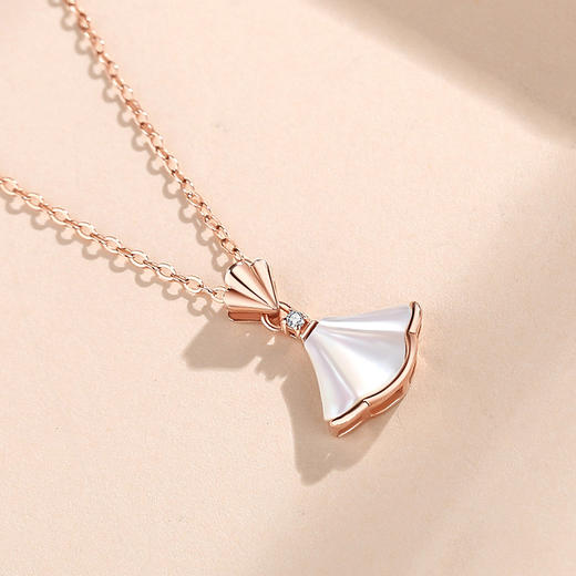 【小白裙】S925银小裙子白贝母项链【JHY-N000757B】 商品图3