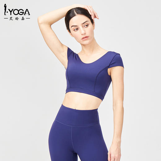 IYOGA运动健身衣春夏季瑜伽服t恤女短袖跑步性感速干紧身吸湿透气上衣BRA065 商品图3