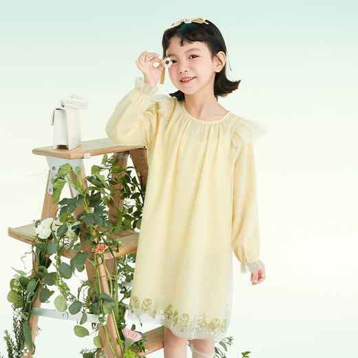 mettekids女童夏季2022新款公主裙时髦裙子长裙潮网纱儿童连衣裙 商品图2