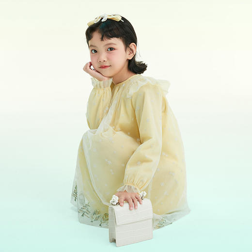 mettekids女童夏季2022新款公主裙时髦裙子长裙潮网纱儿童连衣裙 商品图4