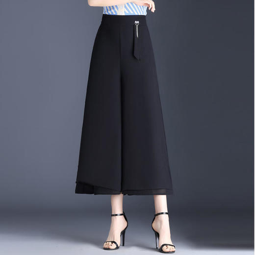 印花简约拼接，修身时尚阔腿气质雪纺裤MYX-JY-521 -L 商品图2