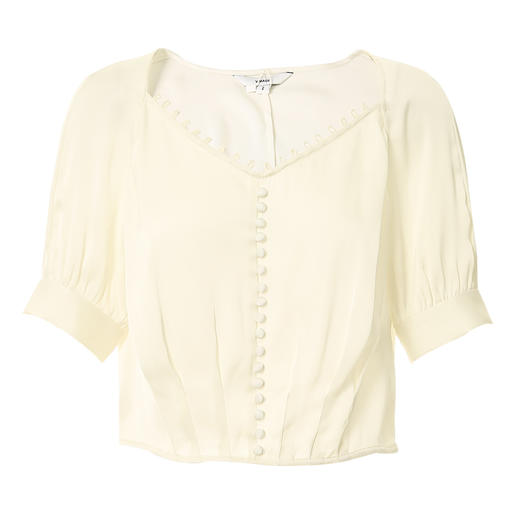 VIMAGE/纬漫纪夏季新品V领宫廷袖简约大方短款小上衣V1709330 商品图6