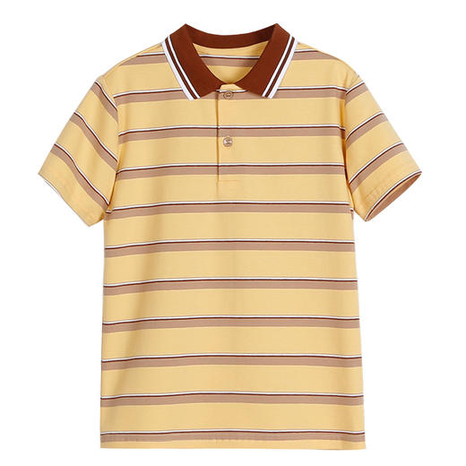 mettekids儿童短袖T恤立领洋气新款条纹透气男童上衣polo衫夏装 商品图5