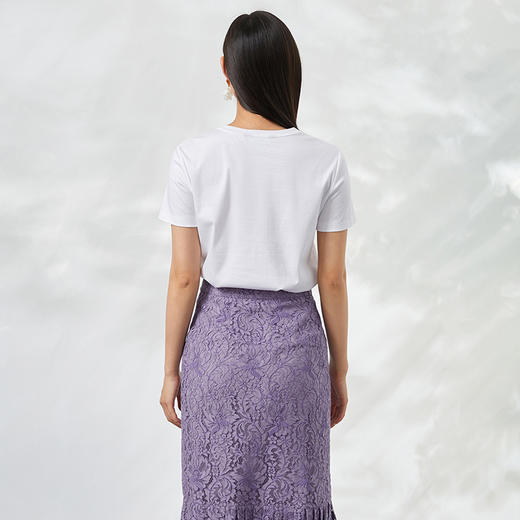 EITIE爱特爱夏季新款时尚百搭打底舒适弹力圆领印花T恤女6602302 商品图4