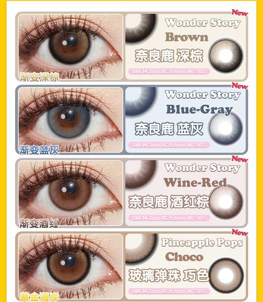 jojocon日抛，88/一盒，158/两盒，288/四盒（一盒10片装相同度数款式，左右眼度数不同至少需要拍两盒）最高度数有1000，如需佩戴工具请备注哦！ 商品图2