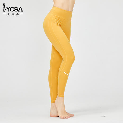 IYOGA运动健身跑步裤吸湿排汗透气速干带反光条弹力高腰提臀显瘦九分裤K9-067 商品图0