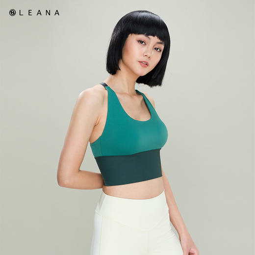 LEANA交叉美背瑜伽服运动健身内衣女外穿带胸垫可拆卸拼接抹胸LN1069 商品图0