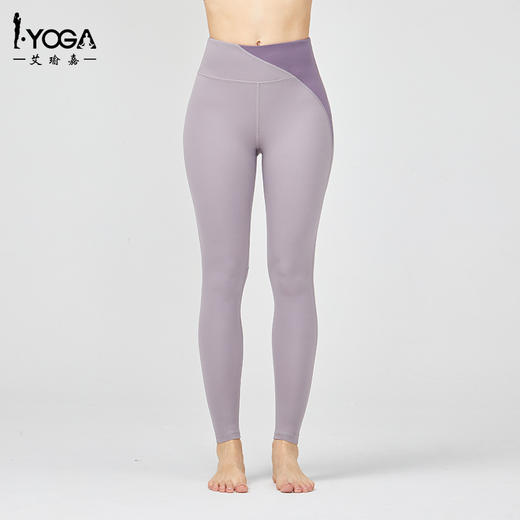 IYOGA高腰健身裤提臀紧身弹力跑步夏亲肤莱卡N66透气撞色瑜伽裤女k9-064 商品图5