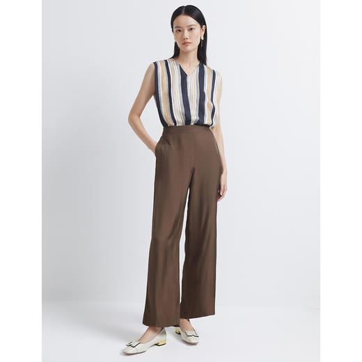 INSUN恩裳2022夏季新品时尚千鸟格提花立体感真丝背心9C32270120 商品图4