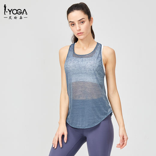 IYOGA防蚊虫蛀虫纱瑜伽服运动健身服背心罩衫女夏新款透气排汗速干薄款仙气外搭上衣T040 商品图4