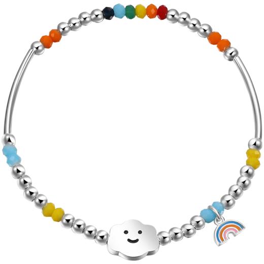 ZEGL小彩串彩虹串珠手链女生925纯银夏日多巴胺穿搭彩色笑脸手饰 商品图5