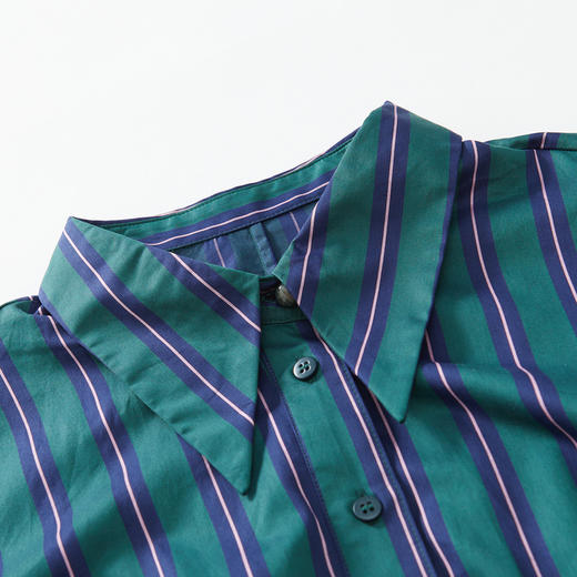 谜底2022夏季新款连衣裙夏结构设计收腰条纹复古文艺225ML6050 商品图3