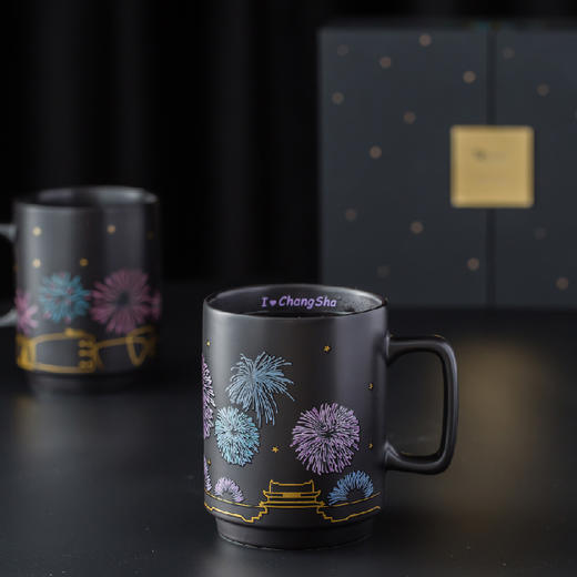 乡home-陶润会 创意陶瓷温变杯 加热水变颜色 礼物马克杯 礼盒包装 商品图3