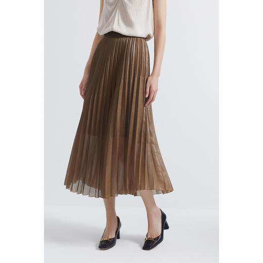 INSUN恩裳2022夏季时尚品质感轻盈舒适优雅光泽感半身裙9C32250030 商品图1