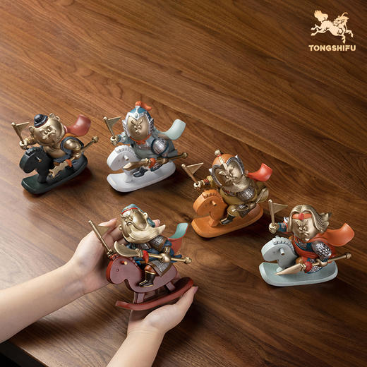 铜师傅《萌版五虎上将》关羽张飞赵云马超黄忠桌面客厅铜摆件 商品图4