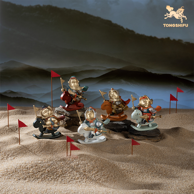 铜师傅《萌版五虎上将》关羽张飞赵云马超黄忠桌面客厅铜摆件