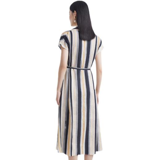 INSUN恩裳2022夏季时尚千鸟格提花光泽感舒适桑蚕丝连衣裙9C32205080 商品图3