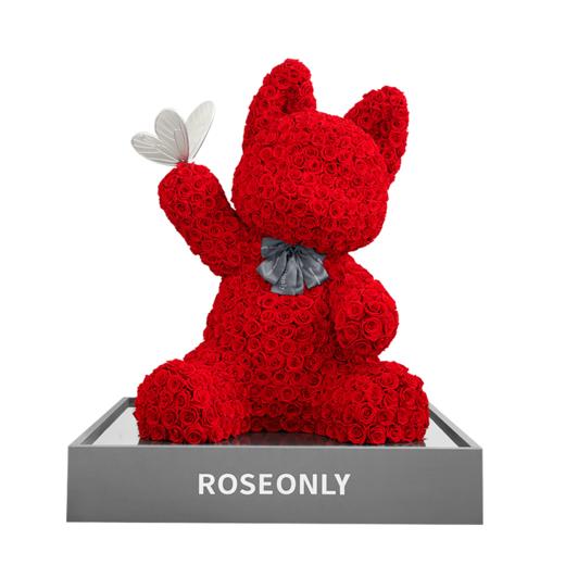【告白神器】ROSEONLY诺誓 高端定制款 永生玫瑰猫公仔 送爱人女友礼物 商品图4