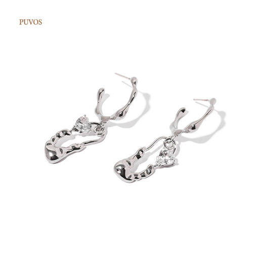  预售|PUWOS普沃斯 时尚网红液体感金属耳环 .潮快闪[福利品] 商品图2