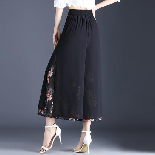 印花简约拼接，修身时尚阔腿气质雪纺裤MYX-JY-521 -L 商品图3