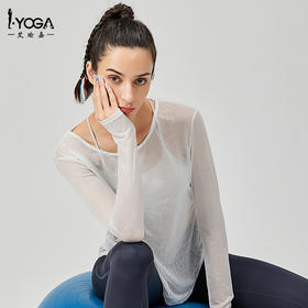 IYOGA健身服罩衣透气夏季薄款速干长袖运动瑜伽服美背性感训练服女上衣T039