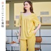3楼 美标淡黄色家居服双层棉纱套装89153 商品缩略图3