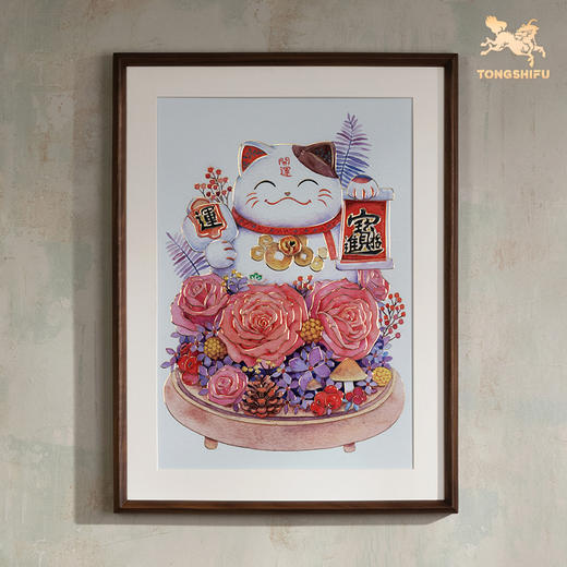 铜师傅 手工錾刻 铜雕画《招财猫》 商品图3