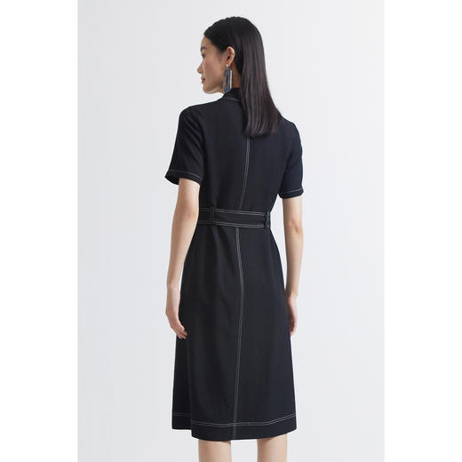 INSUN恩裳2022夏季新款时尚腰带设计休闲工装感醋酸牛仔连衣裙9C32205160 商品图3