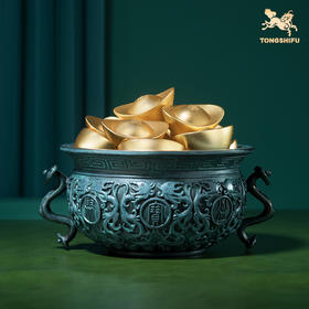 铜师傅 铜摆件《聚宝盆（中号）》开业客厅桌面家居装饰品礼物