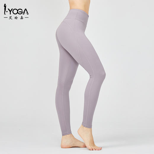 IYOGA高腰健身裤提臀紧身弹力跑步夏亲肤莱卡N66透气撞色瑜伽裤女k9-064 商品图4