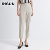 INSUN恩裳2022夏新品舒适麻感肌理百搭小脚西装裤9C32220030 商品缩略图0