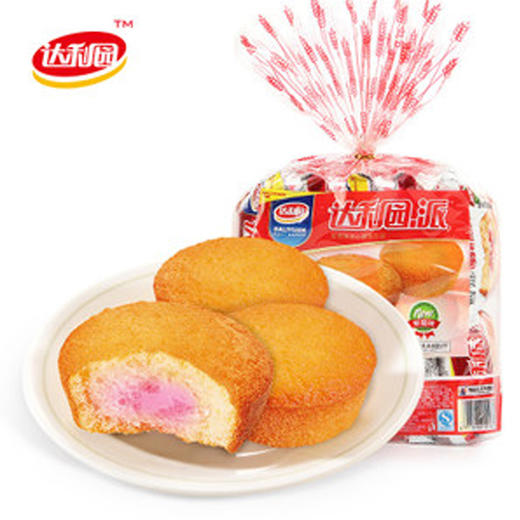【6.3元/袋】达利园蛋黄注心/巧克力夹心/ 草莓注心派10枚装250g 商品图1