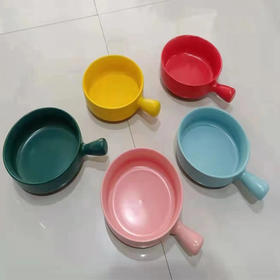 【9.9元/个】金镶玉单柄圆形/骨质瓷带柄方形烤盘