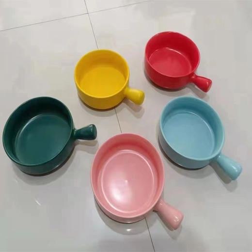 【9.9元/个】金镶玉单柄圆形/骨质瓷带柄方形烤盘 商品图0