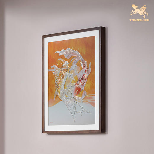铜师傅 手工錾刻 铜雕画《锦鲤》 商品图2
