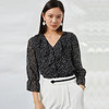 EITIE爱特爱夏季新款V领波点长袖衬衣宽松小上衣6613309 商品缩略图2