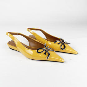 IUIU SECOND 春夏时尚漆皮尖头平底后空凉鞋U29AH15121