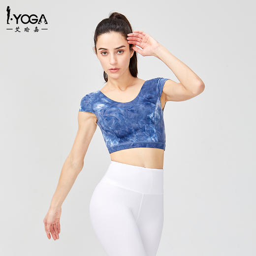 IYOGA运动健身衣春夏季瑜伽服t恤女短袖跑步性感速干紧身吸湿透气上衣BRA065 商品图4