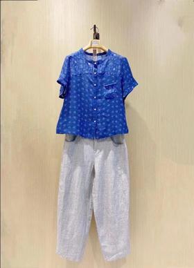 3楼无色无味女装全麻衬衫8226C396