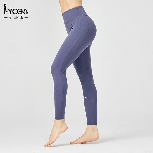 IYOGA运动健身跑步裤吸湿排汗透气速干带反光条弹力高腰提臀显瘦九分裤K9-067 商品图3