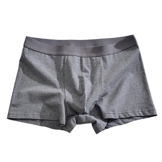 【男士色纺内裤】男生50S长绒棉纯色内裤男士平角内裤透气男裤头麻色 商品图3