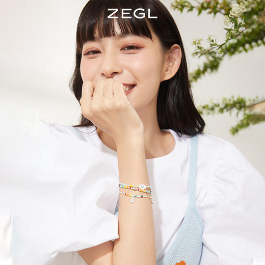 ZEGL小彩串彩虹串珠手链女生925纯银夏日多巴胺穿搭彩色笑脸手饰 商品图8