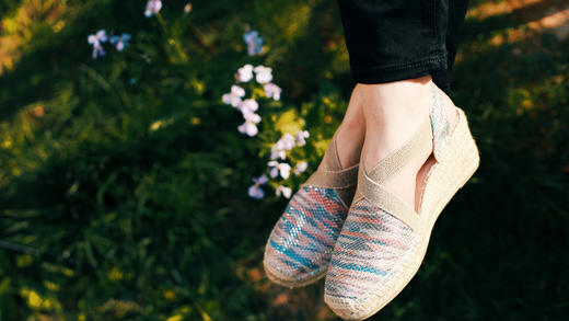 西班牙原产手工制作时尚轻便超舒适女款草编鞋 301S-粉蓝色 商品图8